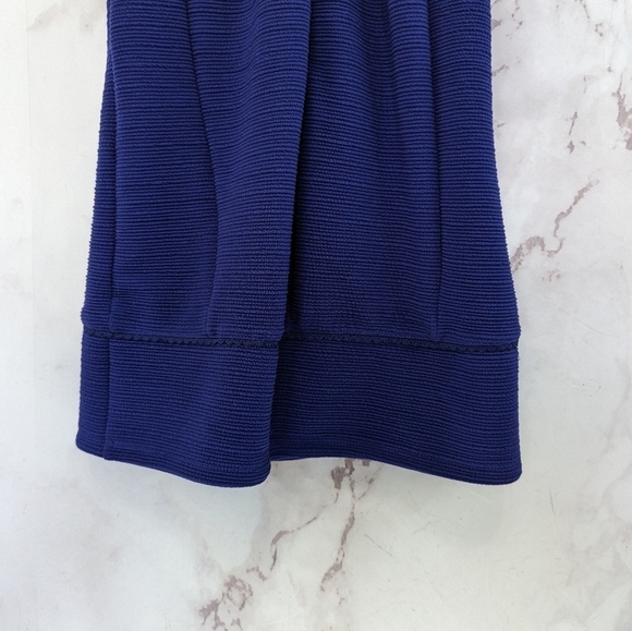 Anthropologie Dress Women XS 0 2 Purple Ribbed Pockets Mini Maeve Ruffle Ottoman - Picture 7 of 10